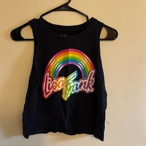 Lisa Frank crop muscle tee